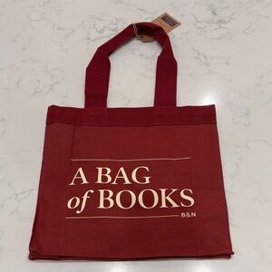 Barnes & Noble Burgundy Canvas Tote